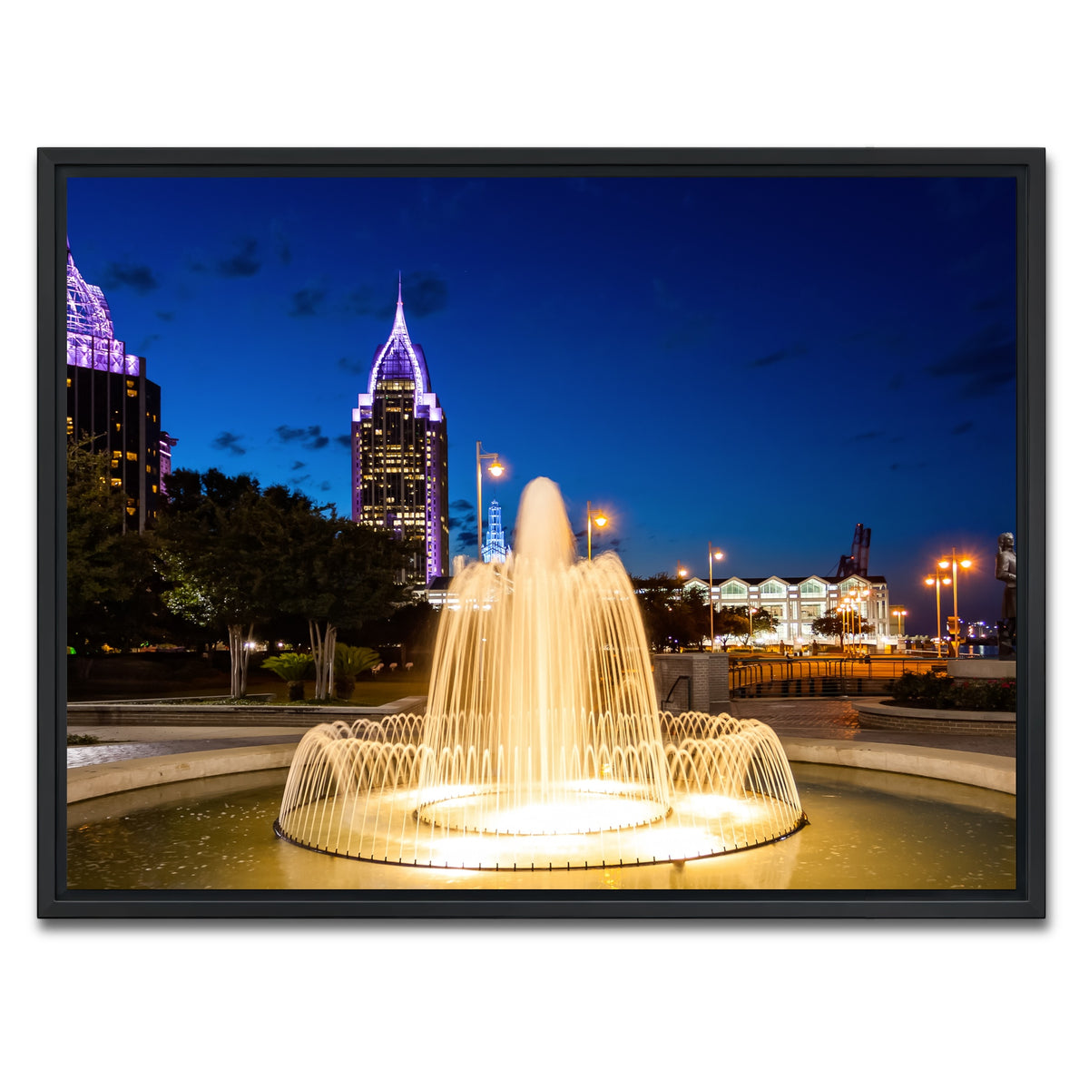 AUTO-MOCKUP WHITE | Downtown Mobile - Fountain | 1 Piece | Black Framed Canvas | group=4x3