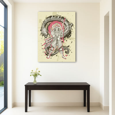 AUTO-MOCKUP ROOM | Dragon & samurai battle