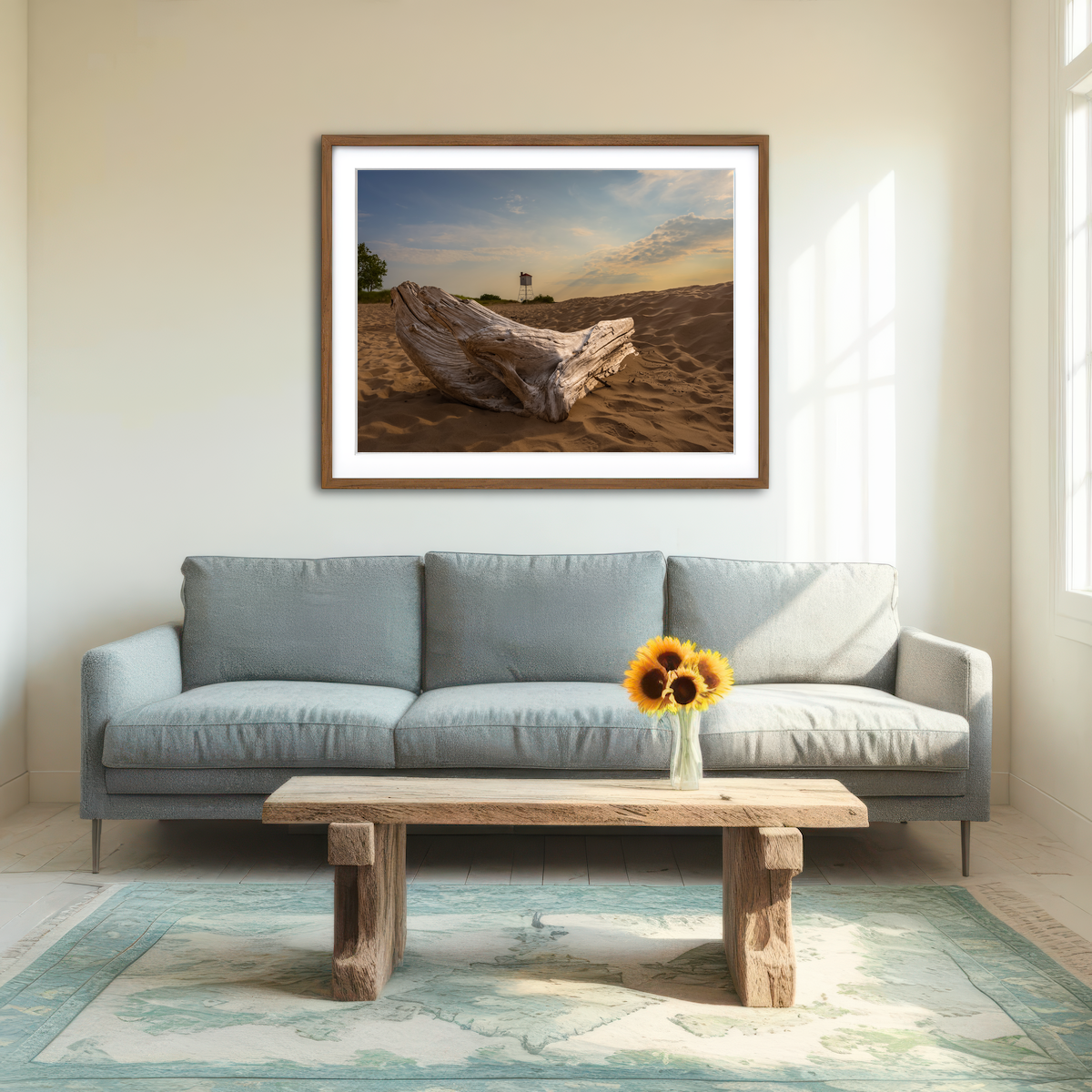 AUTO-MOCKUP ROOM | Driftwood Sunset Wall Art