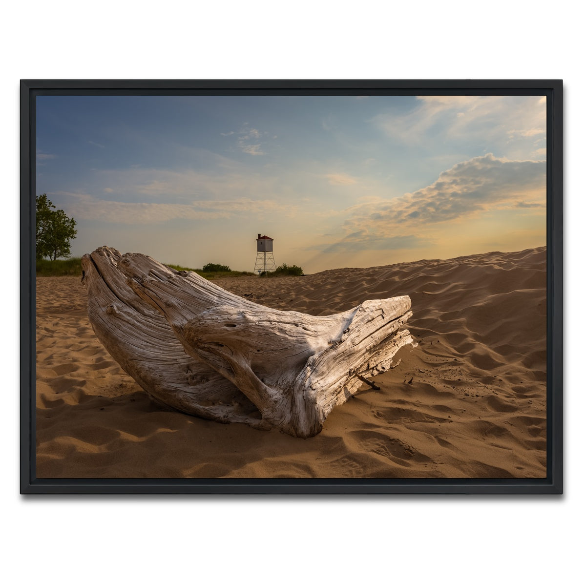 AUTO-MOCKUP WHITE | Driftwood Sunset | 1 Piece | Black Framed Canvas | group=4x3