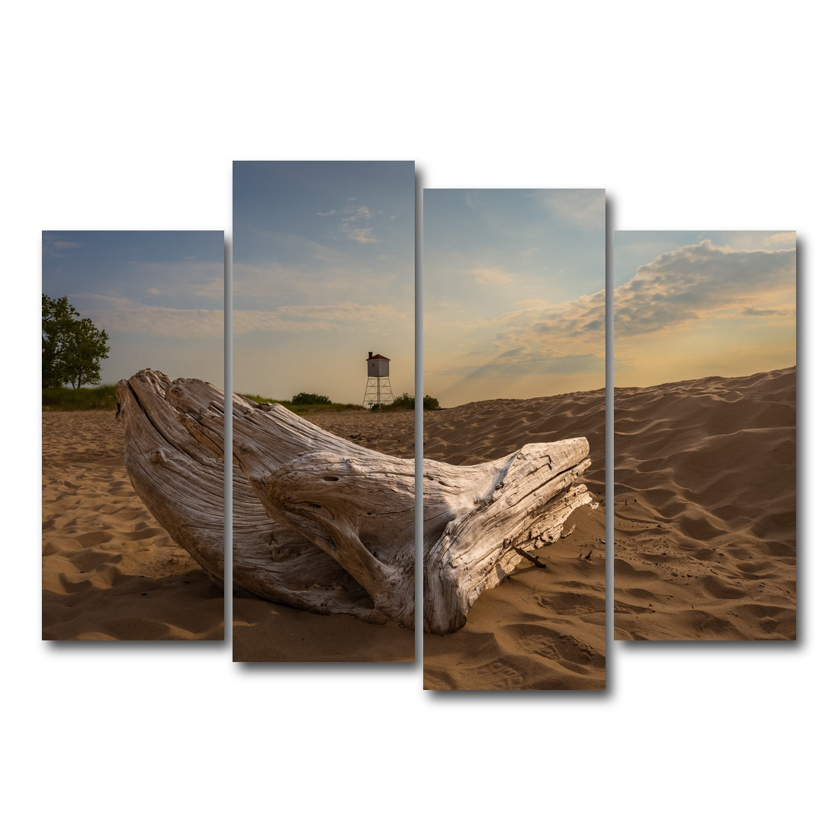 AUTO-MOCKUP WHITE | Driftwood Sunset | 4 Piece | Gallery Wrap Canvas | group=4_normal