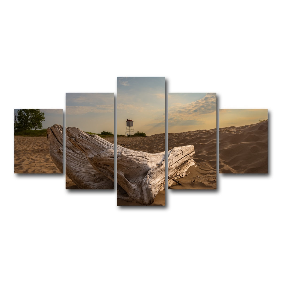 AUTO-MOCKUP WHITE | Driftwood Sunset | 5 Piece | Gallery Wrap Canvas | group=5_short