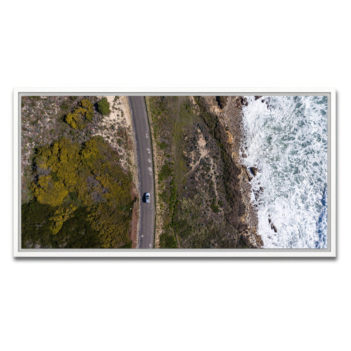 AUTO-MOCKUP WHITE | Drive With A View | 1 Piece | White Framed Canvas | group=2x1
