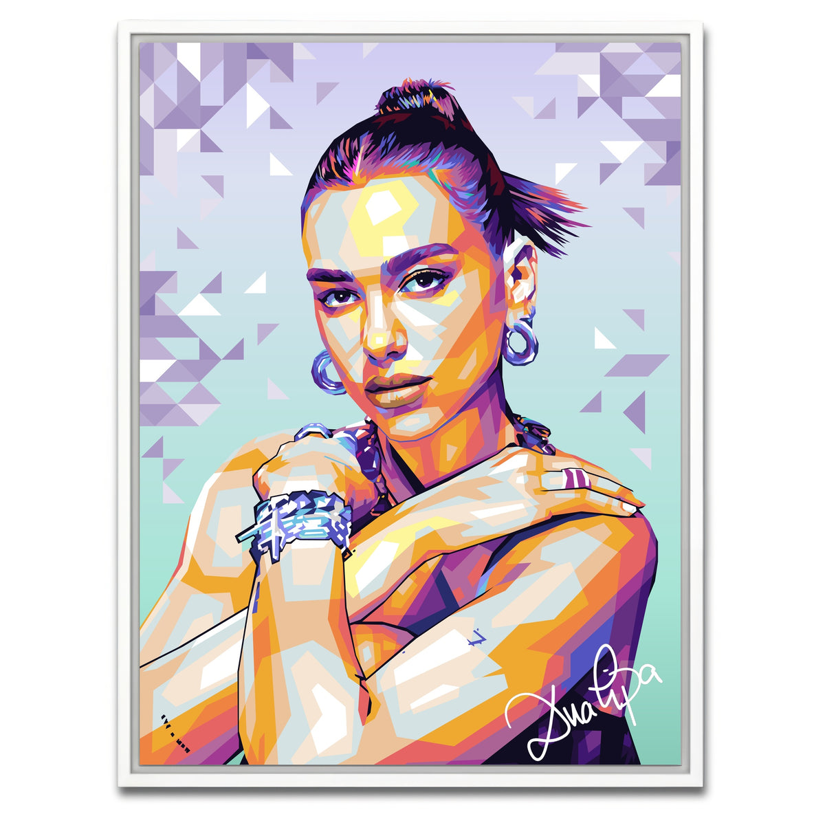 AUTO-MOCKUP WHITE | Dua Lipa | 1 Piece | White Framed Canvas | group=3x4