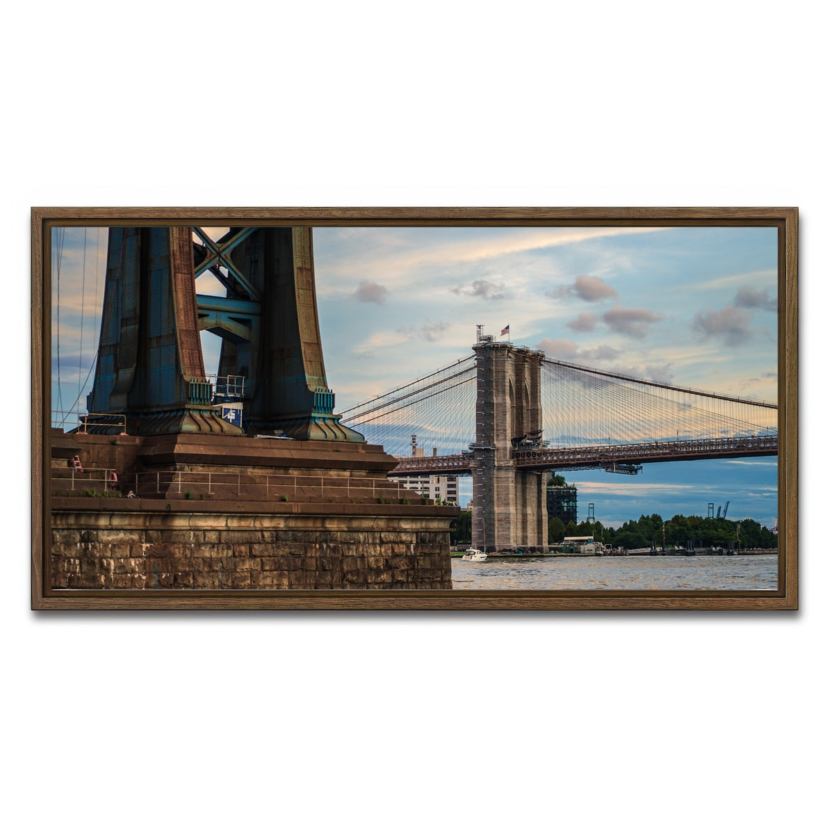 AUTO-MOCKUP WHITE | Dual Bridges | 1 Piece | Walnut Framed Canvas | group=2x1