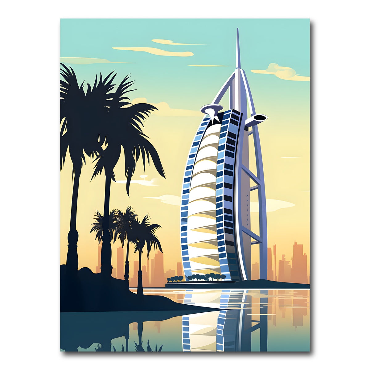 AUTO-MOCKUP WHITE | Dubai - Burj Al Arab | 1 Piece | Gallery Wrap Canvas | group=3x4