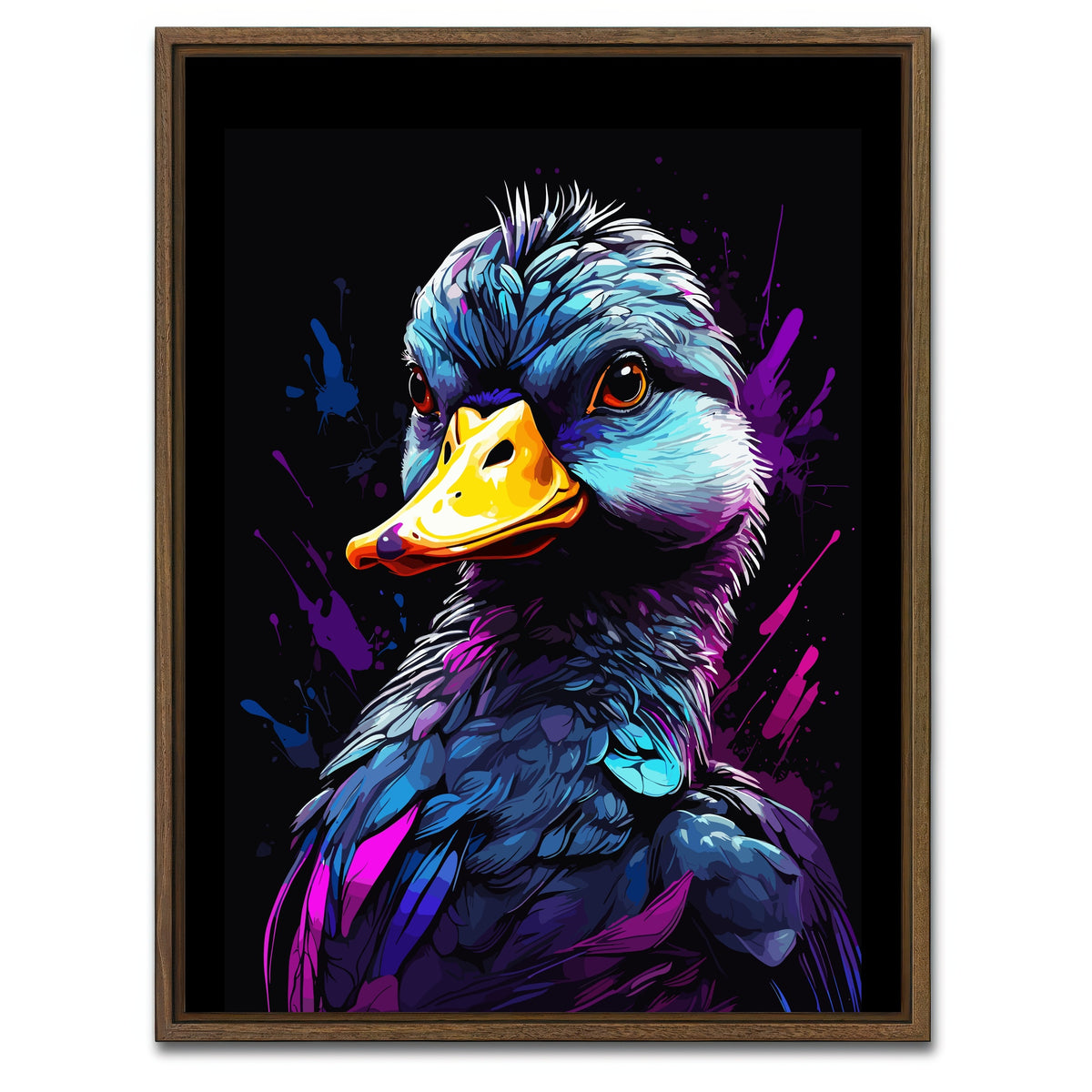 AUTO-MOCKUP WHITE | Duck Animal Colorful | 1 Piece | Walnut Framed Canvas | group=3x4