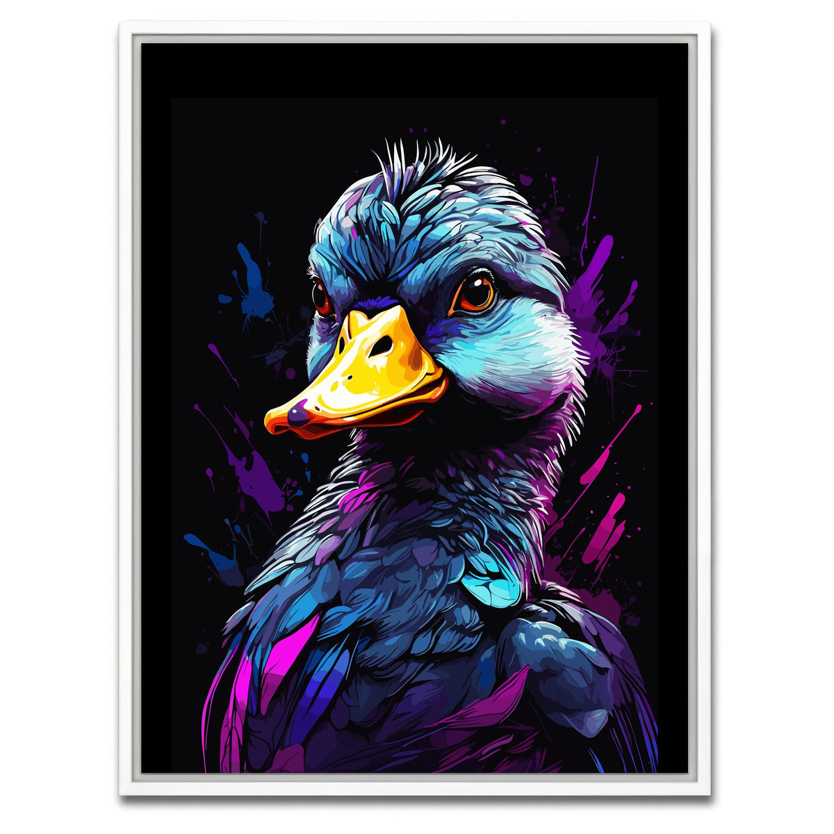 AUTO-MOCKUP WHITE | Duck Animal Colorful | 1 Piece | White Framed Canvas | group=3x4