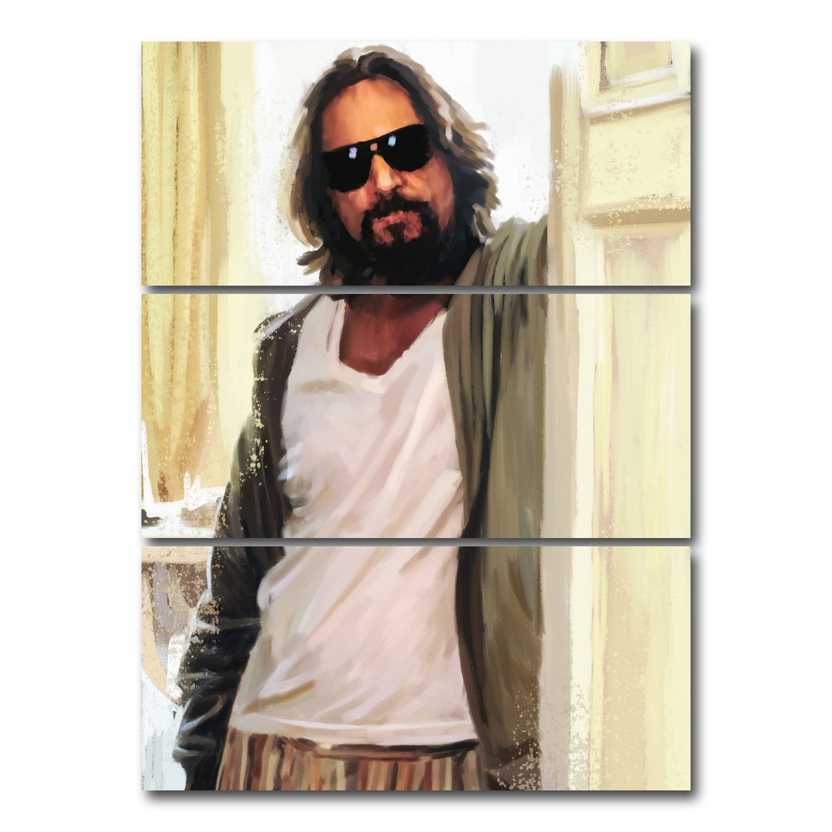 AUTO-MOCKUP WHITE | Dude at the Door | 3 Piece | Gallery Wrap Canvas | group=8x18_stacked