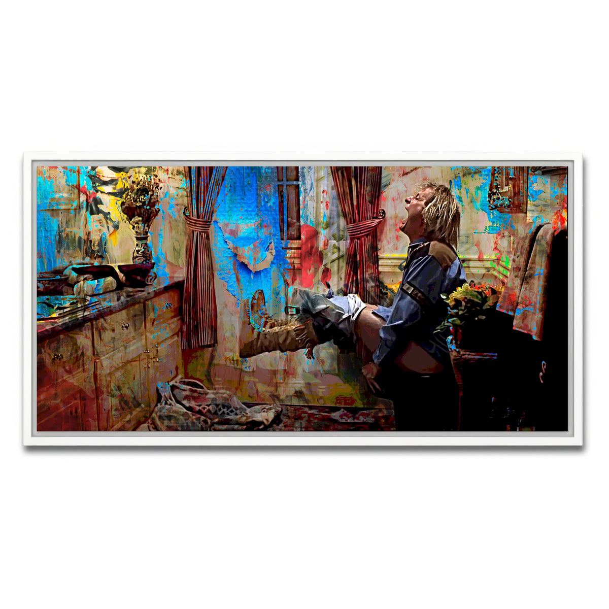 AUTO-MOCKUP WHITE | Dumb & Dumber Bathroom Decor | 1 Piece | White Framed Canvas | group=2x1