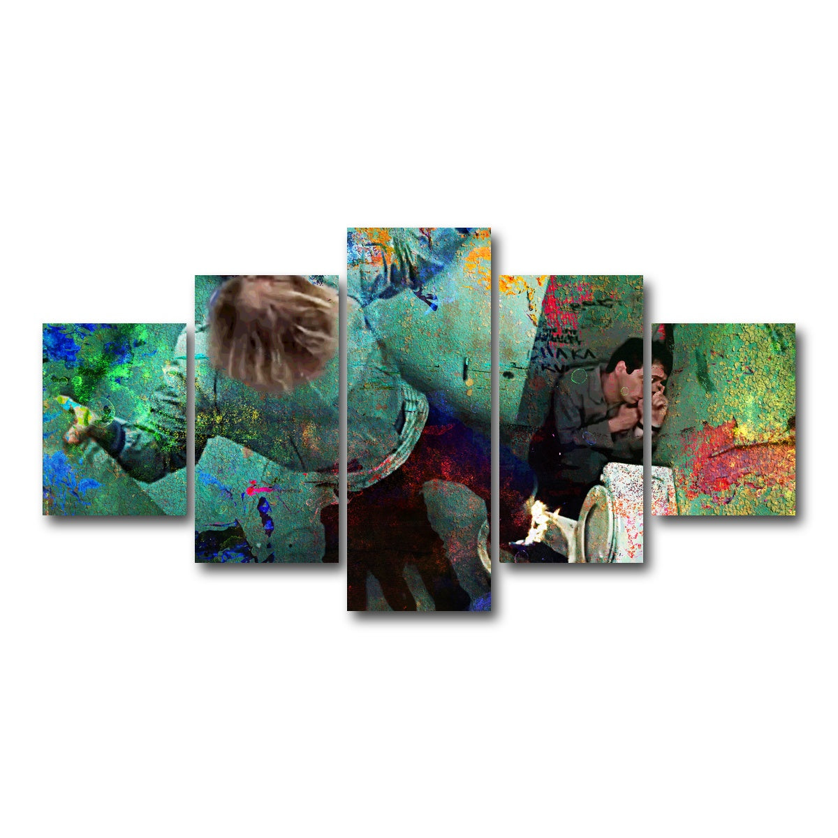 AUTO-MOCKUP WHITE | Dumb & Dumber Bathroom Stall | 5 Piece | Gallery Wrap Canvas | group=5_short