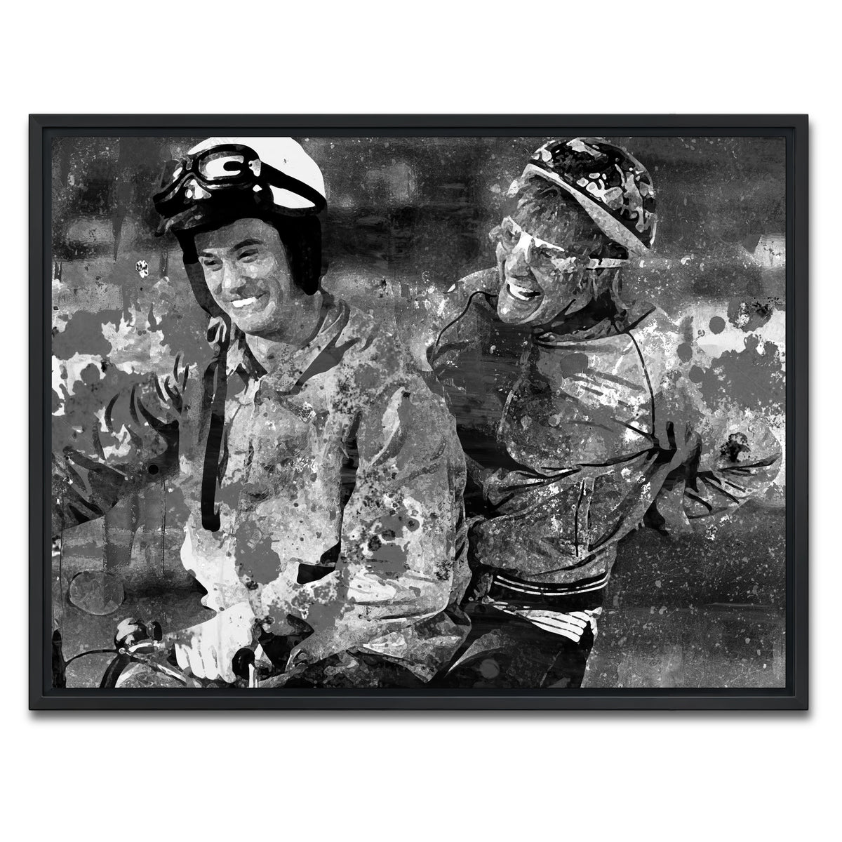 AUTO-MOCKUP WHITE | Dumb and Dumber Grayscale | 1 Piece | Black Framed Canvas | group=4x3