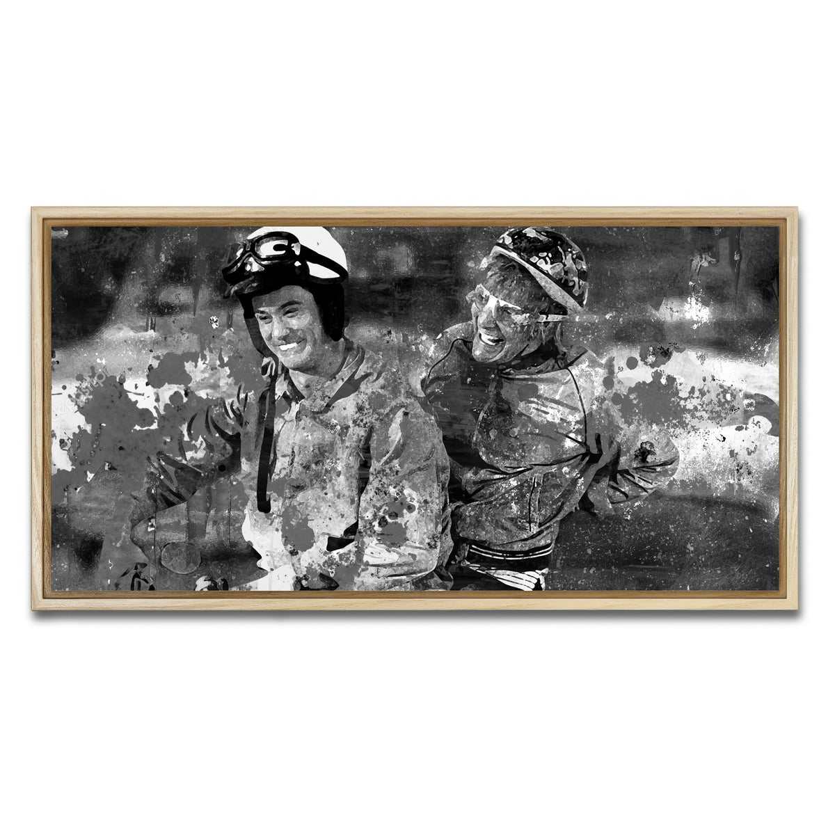 AUTO-MOCKUP WHITE | Dumb and Dumber Grayscale | 1 Piece | Natural Framed Canvas | group=2x1