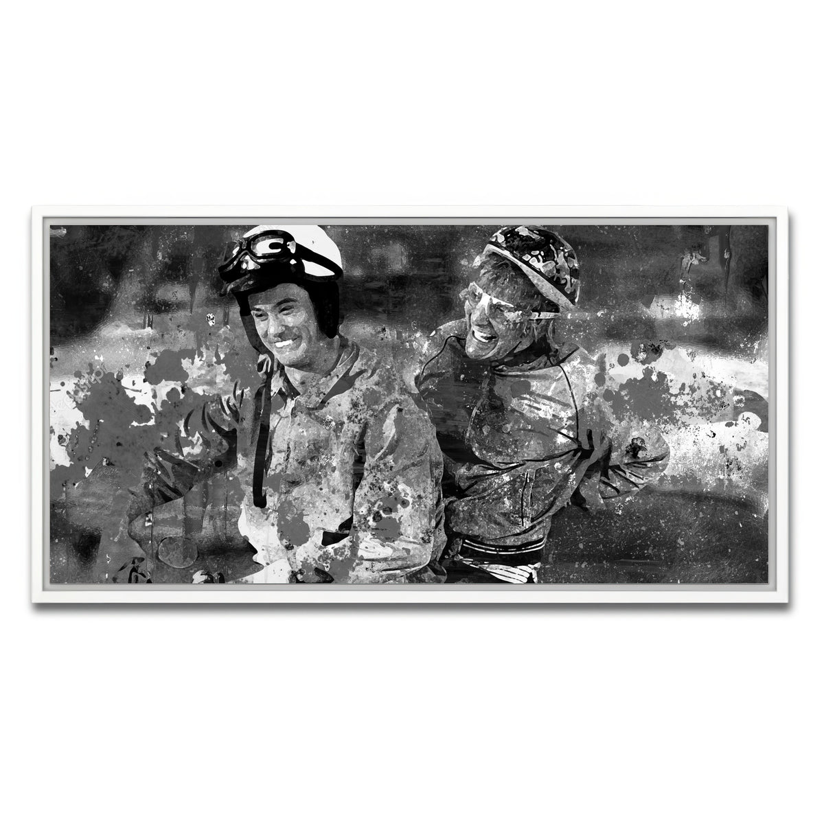 AUTO-MOCKUP WHITE | Dumb and Dumber Grayscale | 1 Piece | White Framed Canvas | group=2x1