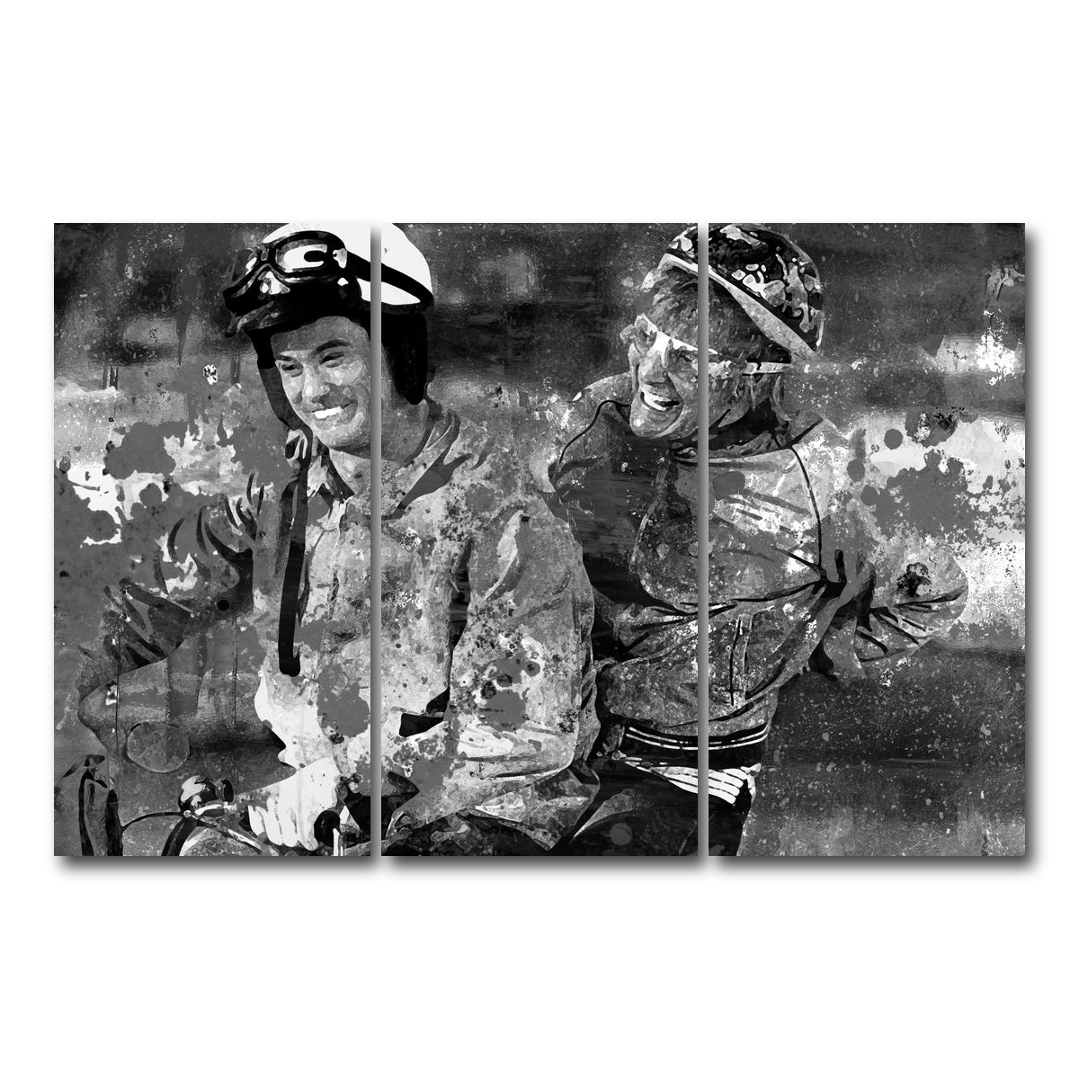 AUTO-MOCKUP WHITE | Dumb and Dumber Grayscale | 3 Piece | Gallery Wrap Canvas | group=12x24
