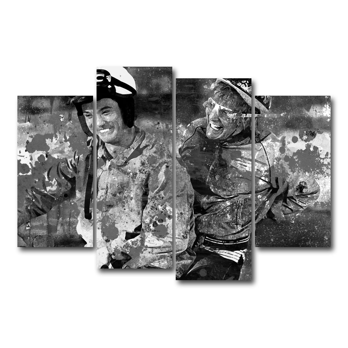 AUTO-MOCKUP WHITE | Dumb and Dumber Grayscale | 4 Piece | Gallery Wrap Canvas | group=4_short