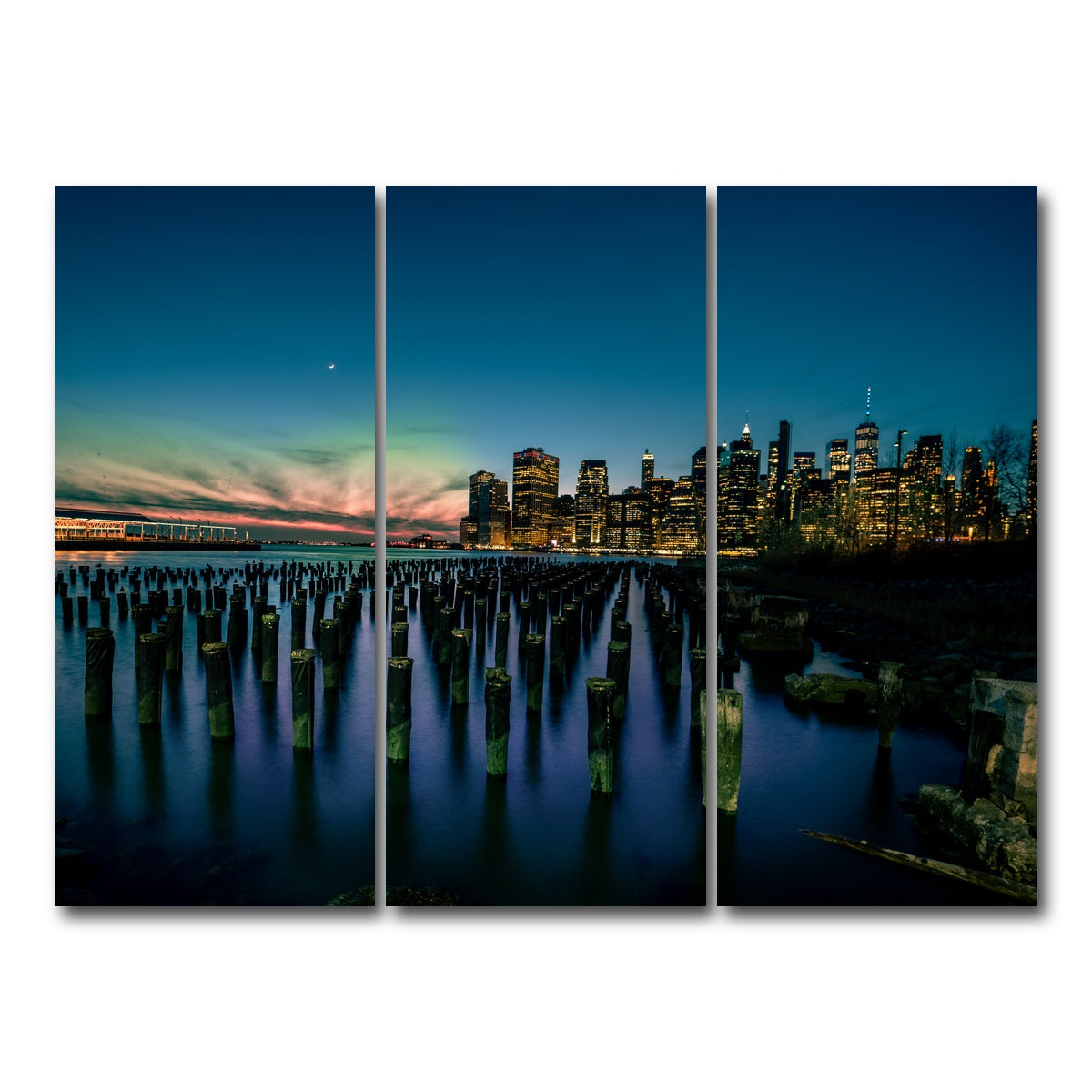 AUTO-MOCKUP WHITE | Dumbo Pier | 3 Piece | Gallery Wrap Canvas | group=8x18