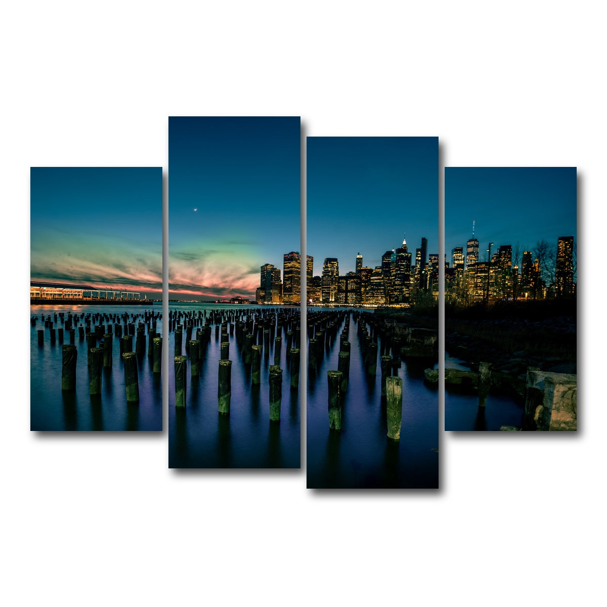 AUTO-MOCKUP WHITE | Dumbo Pier | 4 Piece | Gallery Wrap Canvas | group=4_short