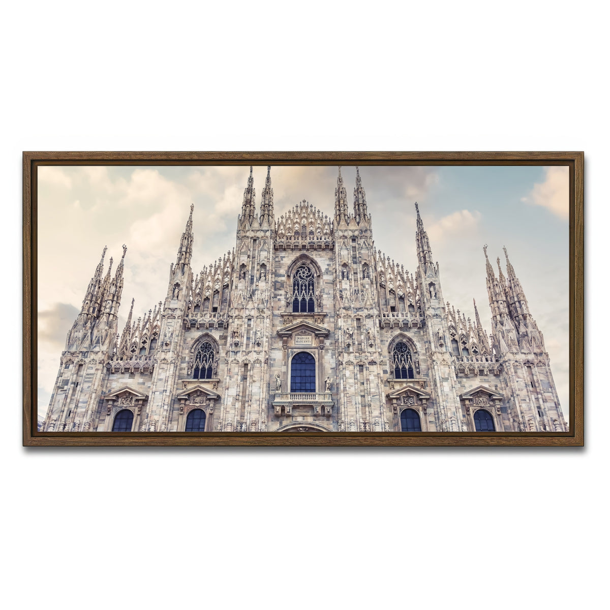 AUTO-MOCKUP WHITE | Duomo di Milano | 1 Piece | Walnut Framed Canvas | group=2x1