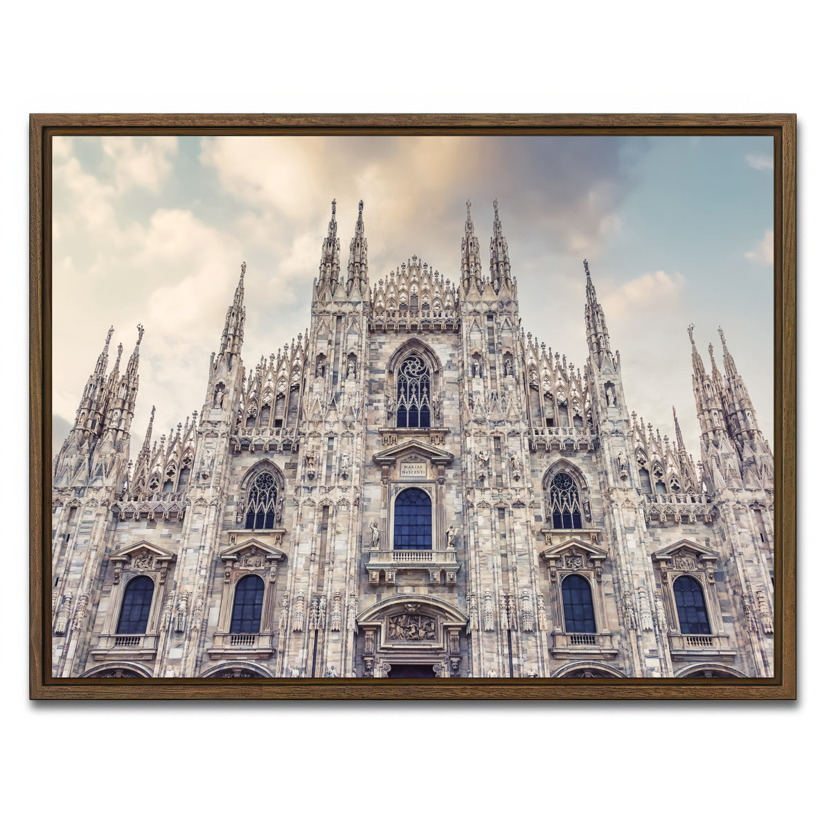 AUTO-MOCKUP WHITE | Duomo di Milano | 1 Piece | Walnut Framed Canvas | group=4x3