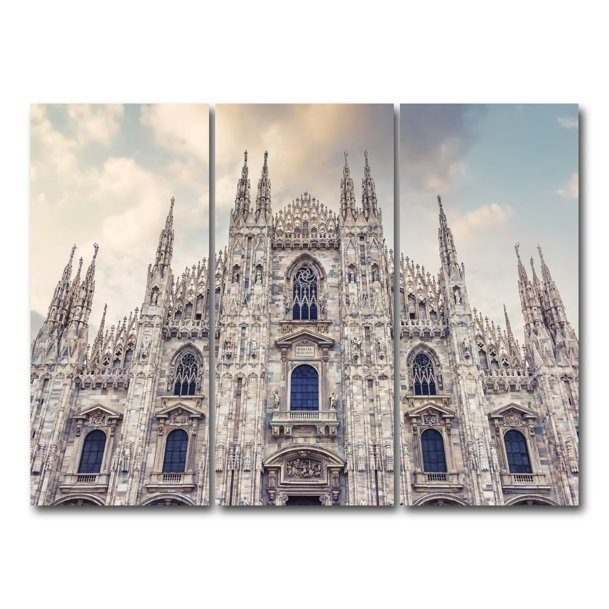 AUTO-MOCKUP WHITE | Duomo di Milano | 3 Piece | Gallery Wrap Canvas | group=8x18