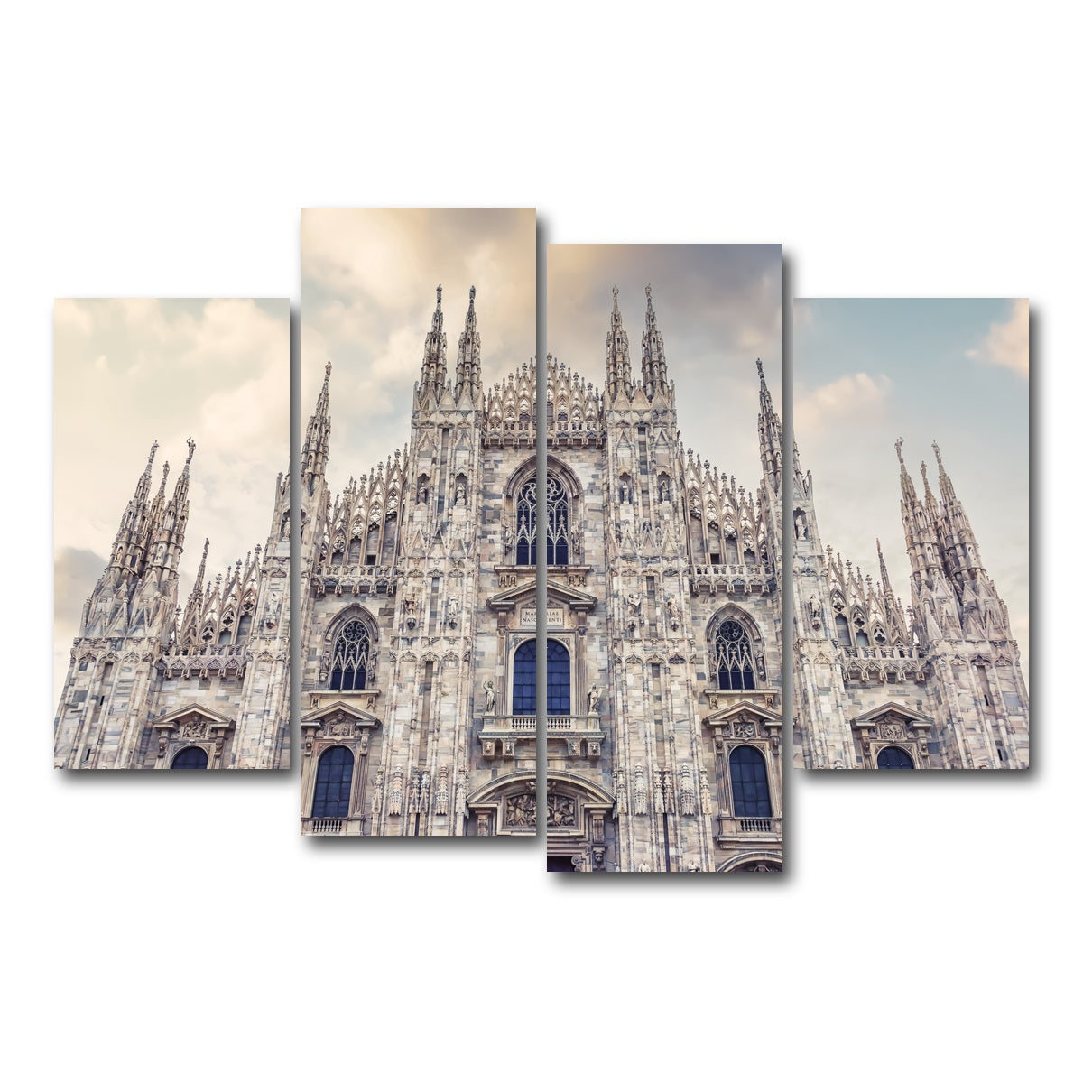 AUTO-MOCKUP WHITE | Duomo di Milano | 4 Piece | Gallery Wrap Canvas | group=4_short