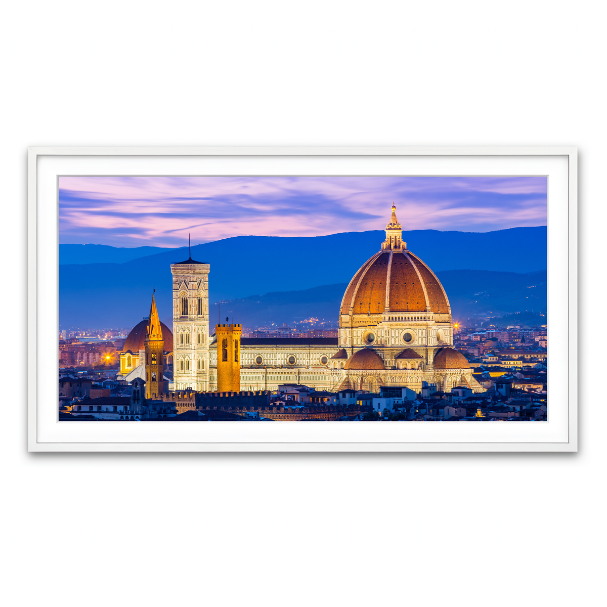 Framed Print 2x1 White