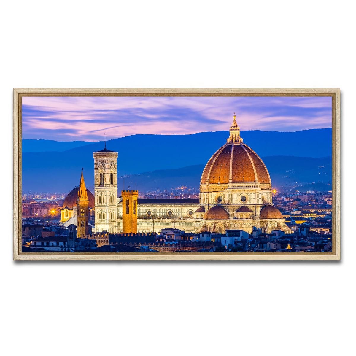 AUTO-MOCKUP WHITE | Duomo of Florence | 1 Piece | Natural Framed Canvas | group=2x1