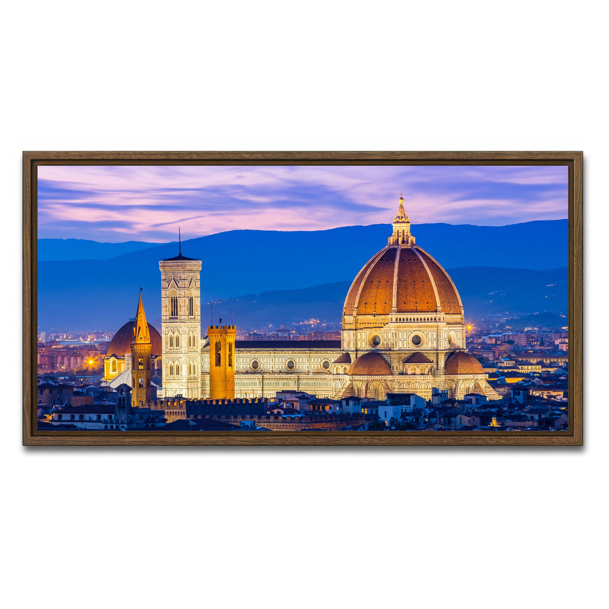 AUTO-MOCKUP WHITE | Duomo of Florence | 1 Piece | Walnut Framed Canvas | group=2x1
