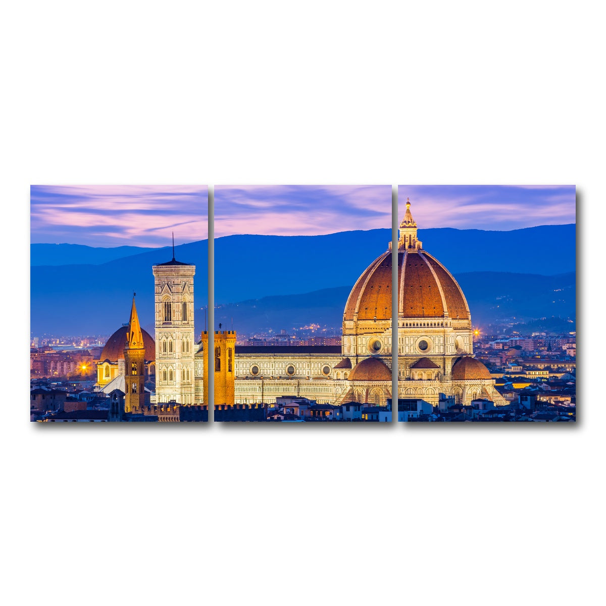 AUTO-MOCKUP WHITE | Duomo of Florence | 3 Piece | Gallery Wrap Canvas | group=18x24