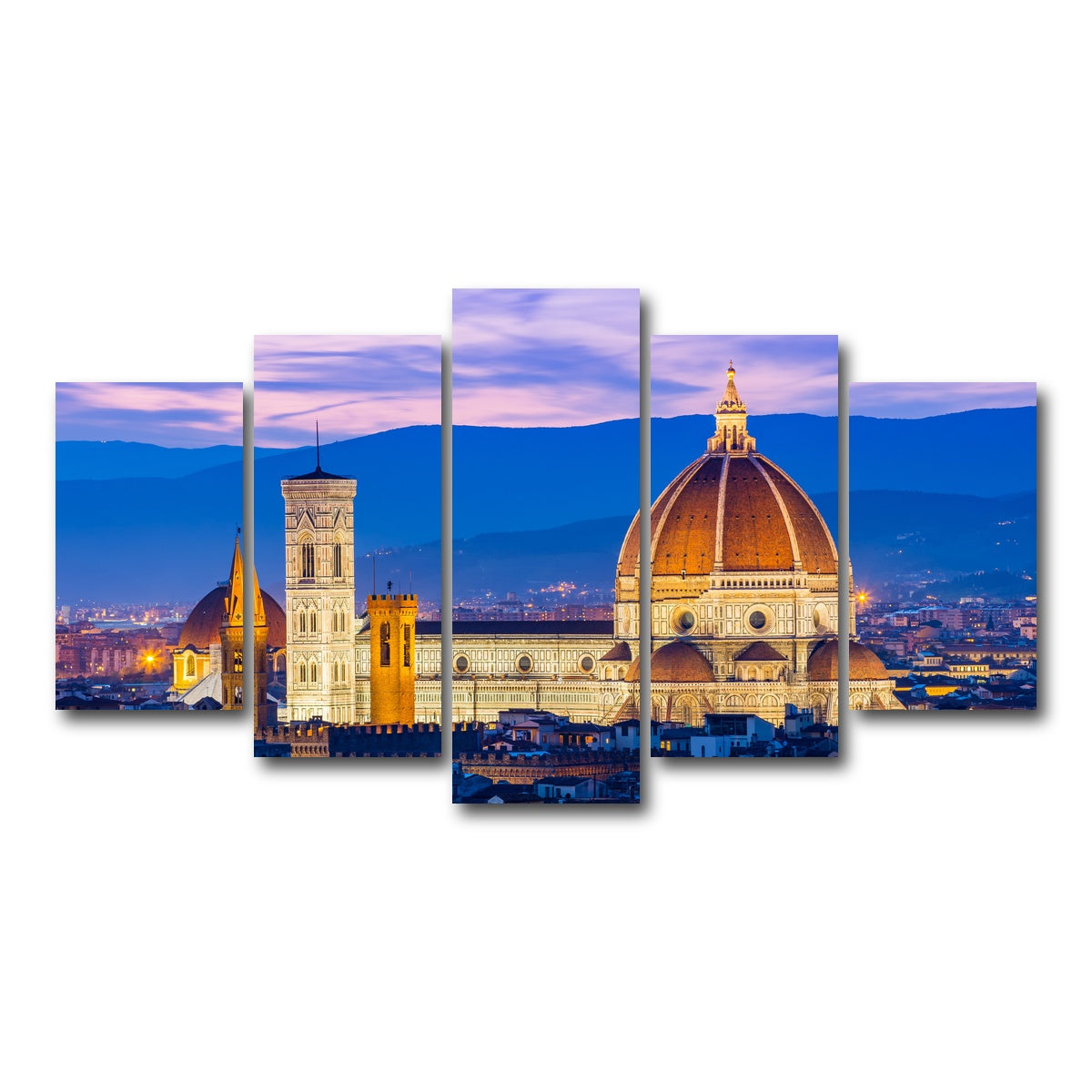 AUTO-MOCKUP WHITE | Duomo of Florence | 5 Piece | Gallery Wrap Canvas | group=5_normal