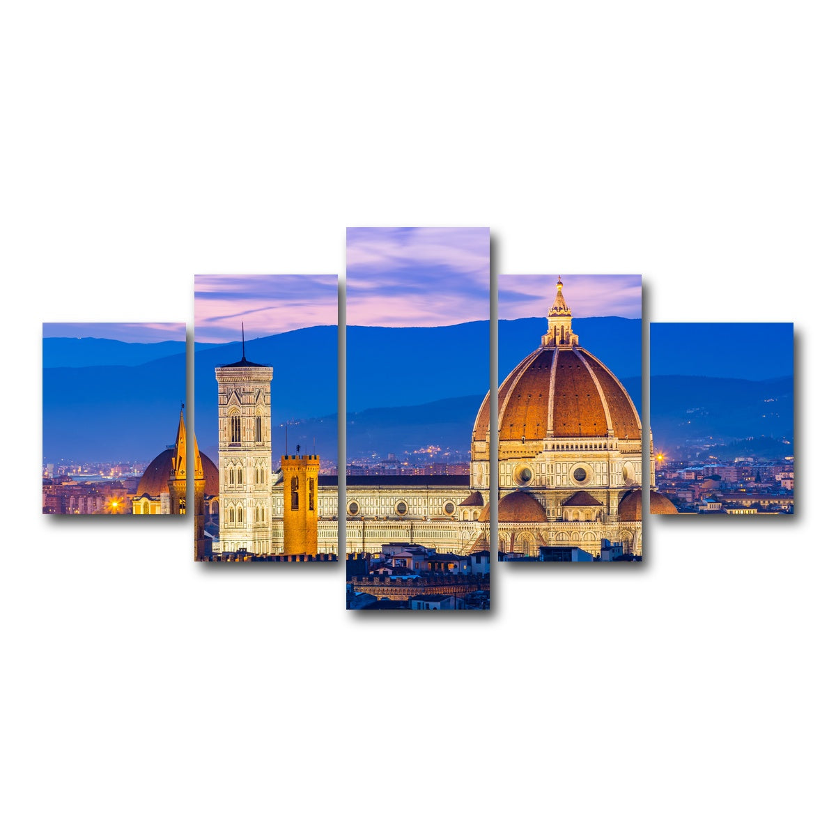 AUTO-MOCKUP WHITE | Duomo of Florence | 5 Piece | Gallery Wrap Canvas | group=5_short