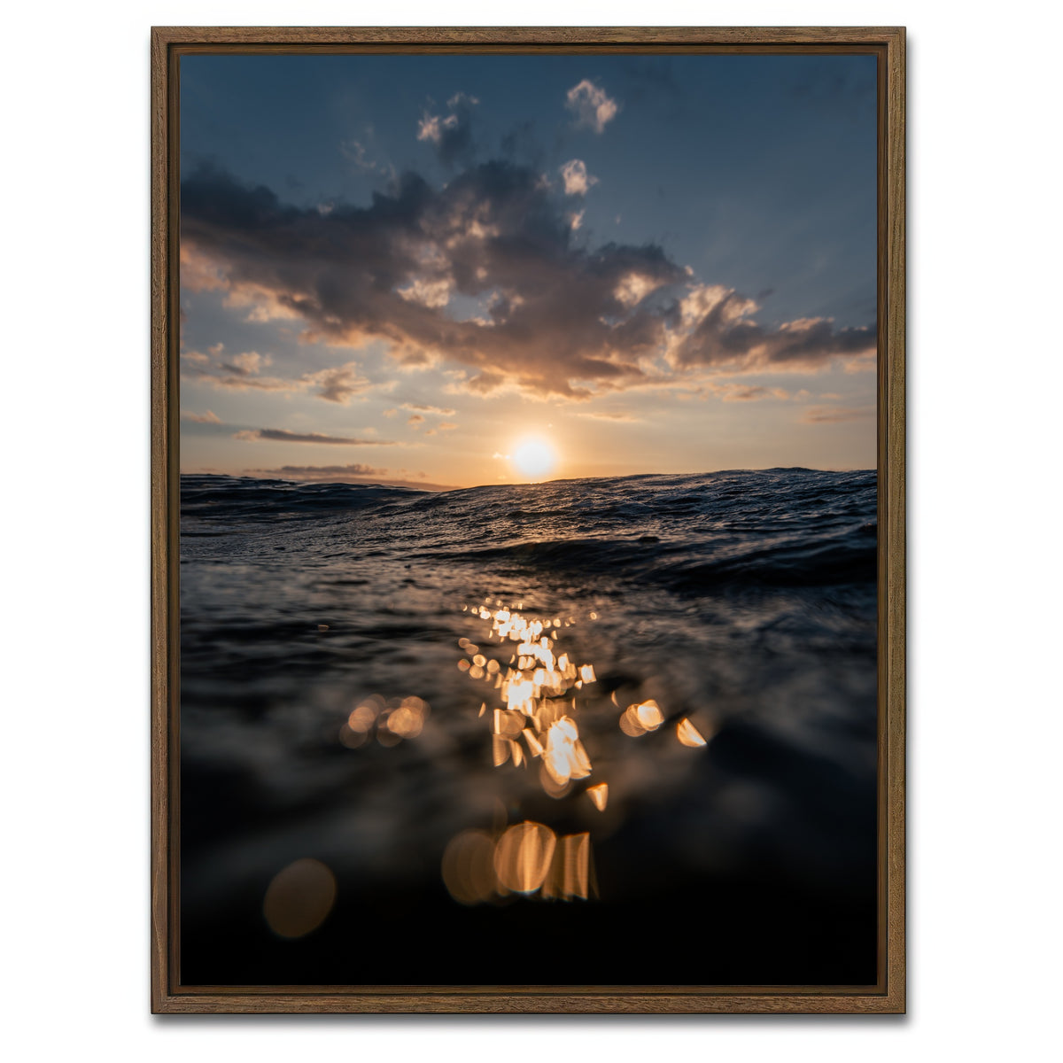 AUTO-MOCKUP WHITE | Dusk At Sea | 1 Piece | Walnut Framed Canvas | group=3x4