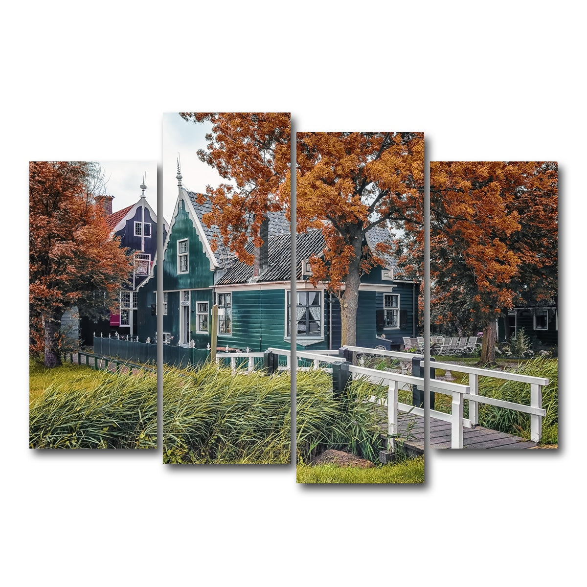 AUTO-MOCKUP WHITE | Dutch Countryside | 4 Piece | Gallery Wrap Canvas | group=4_normal