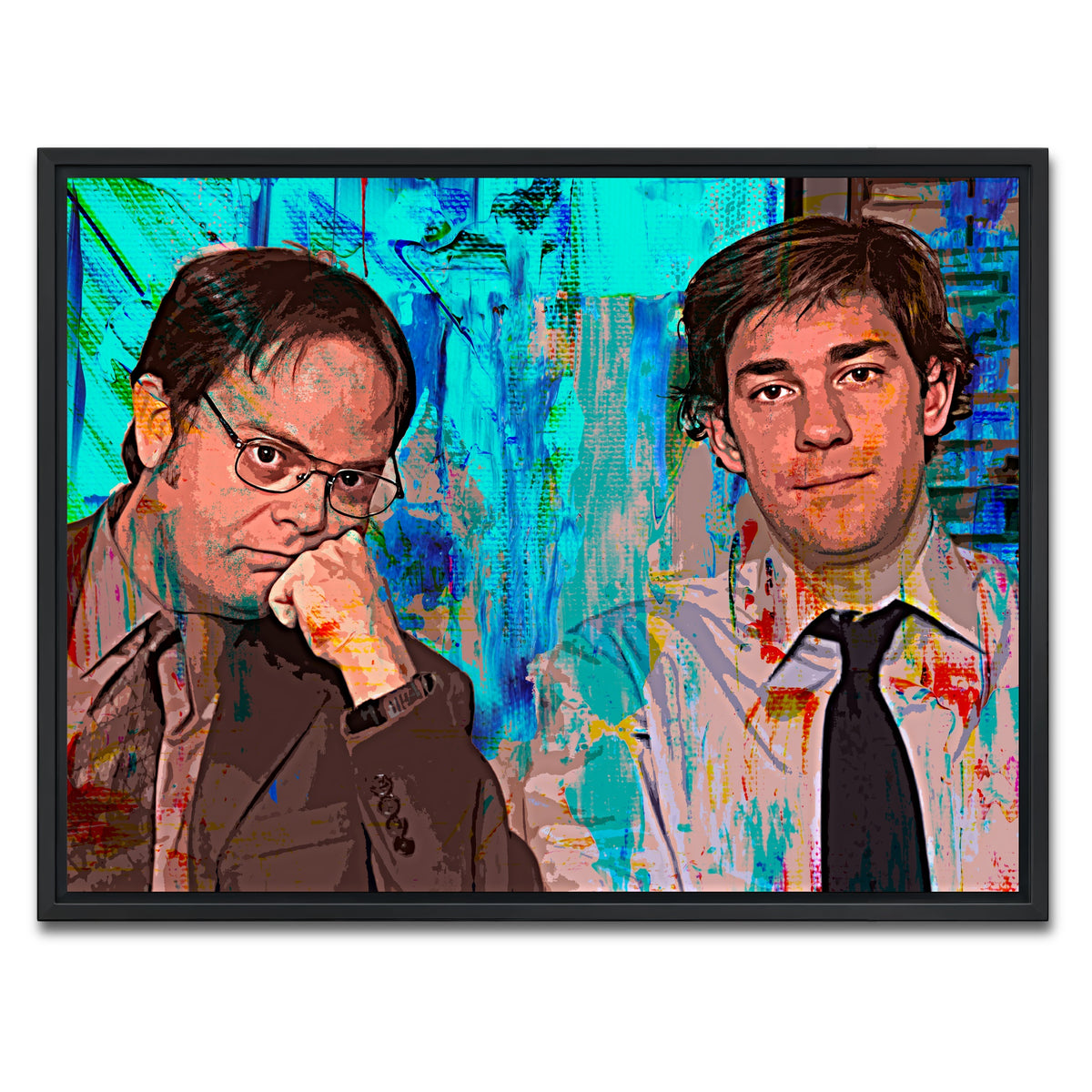 AUTO-MOCKUP WHITE | Dwight & Jim | 1 Piece | Black Framed Canvas | group=4x3