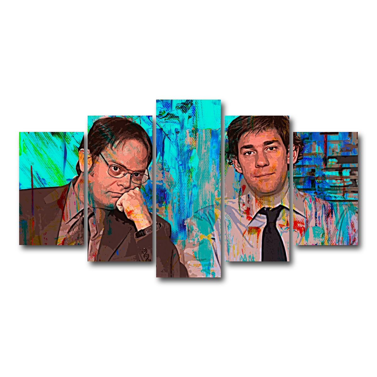 AUTO-MOCKUP WHITE | Dwight & Jim | 5 Piece | Gallery Wrap Canvas | group=5_normal