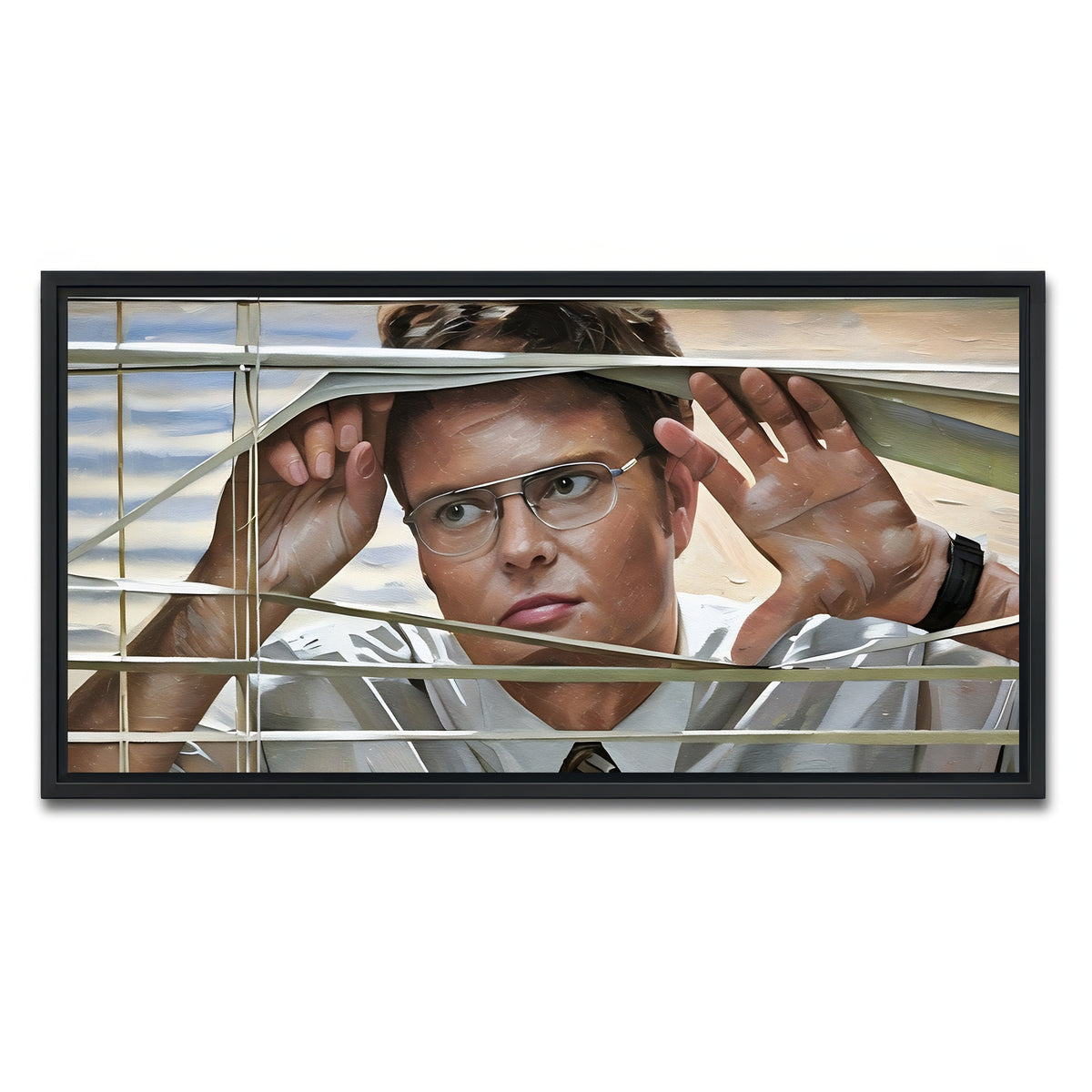AUTO-MOCKUP WHITE | Dwight Painted | 1 Piece | Black Framed Canvas | group=2x1