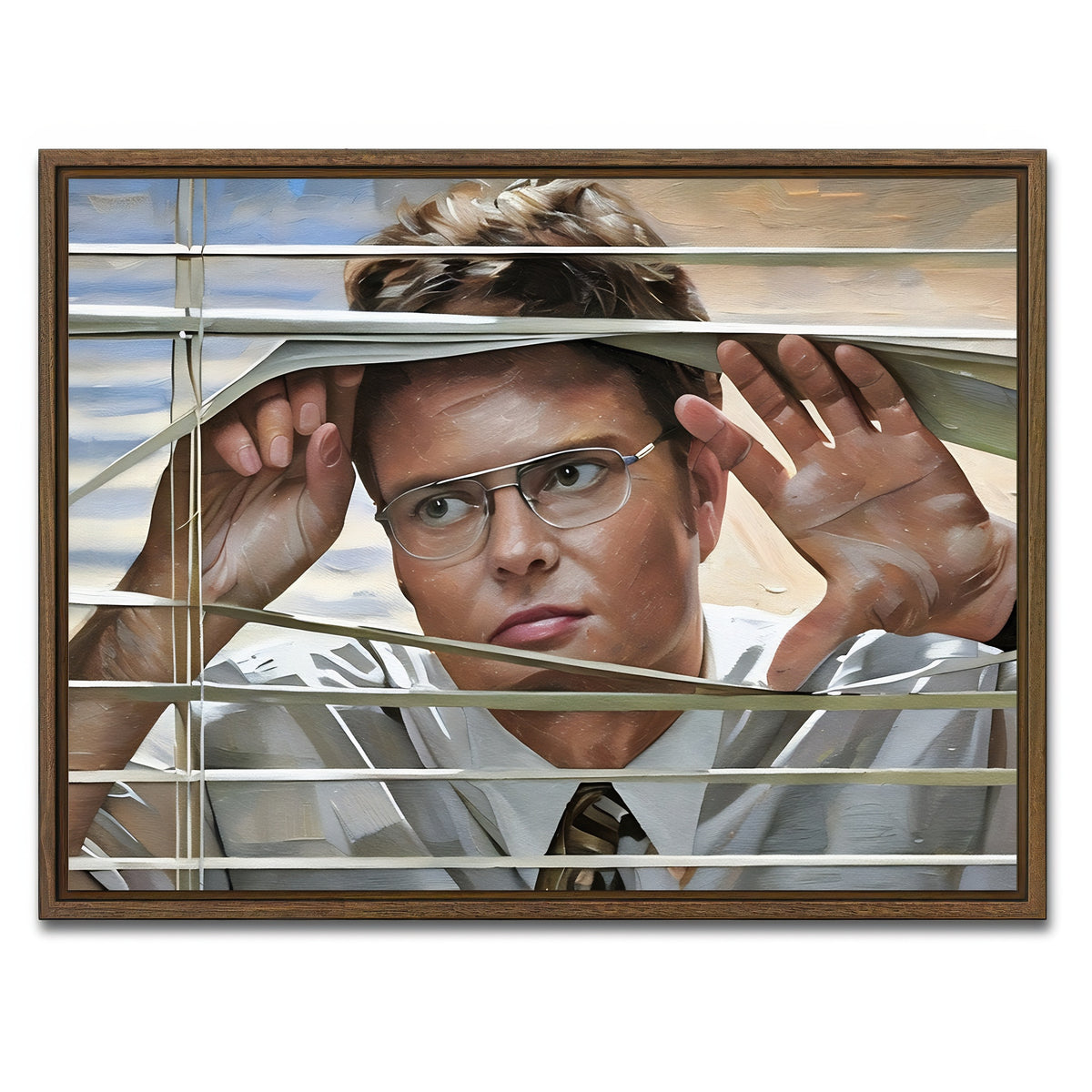 AUTO-MOCKUP WHITE | Dwight Painted | 1 Piece | Walnut Framed Canvas | group=4x3