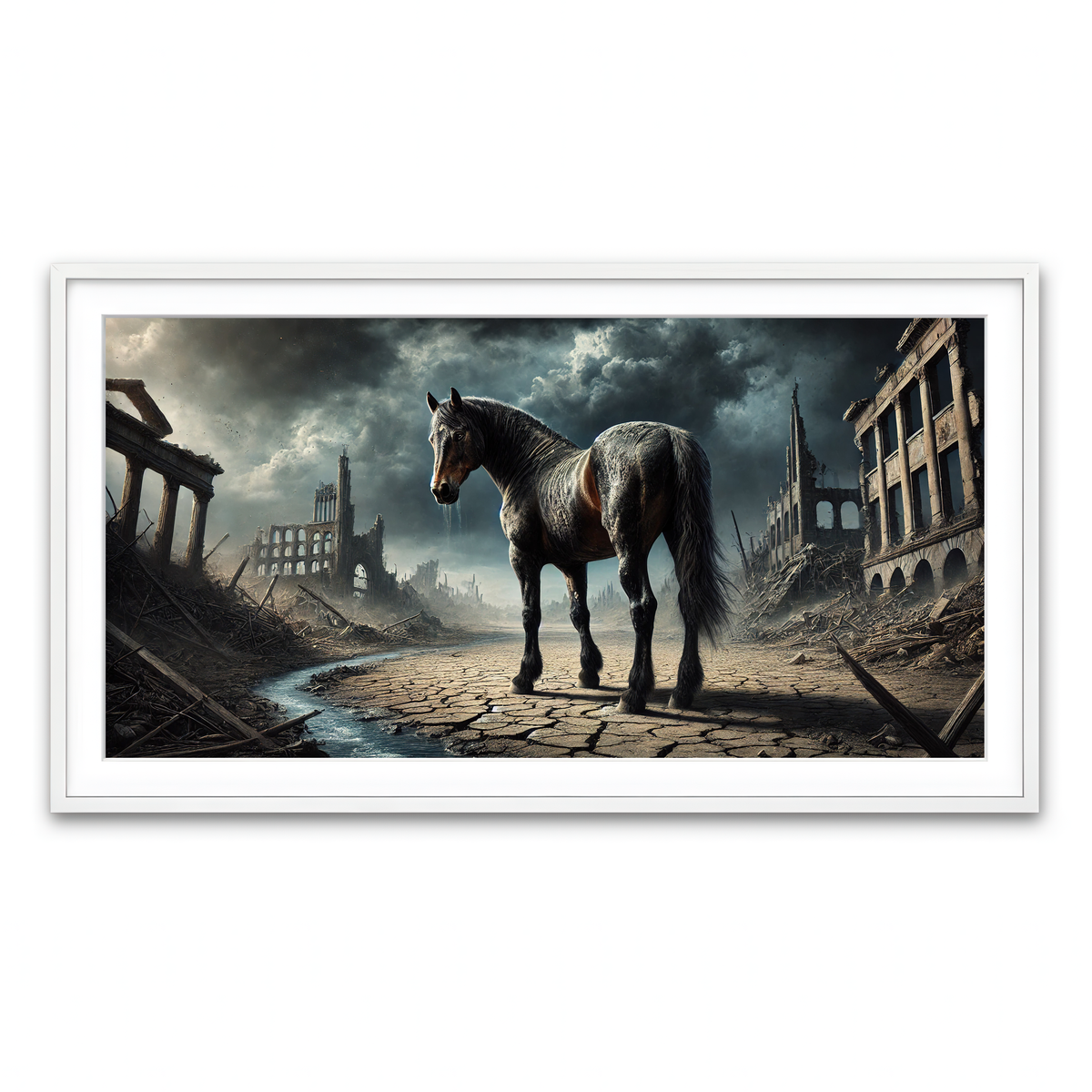 Framed Print 2x1 White