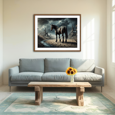 AUTO-MOCKUP ROOM | Dystopian Quarter Horse Wall Art