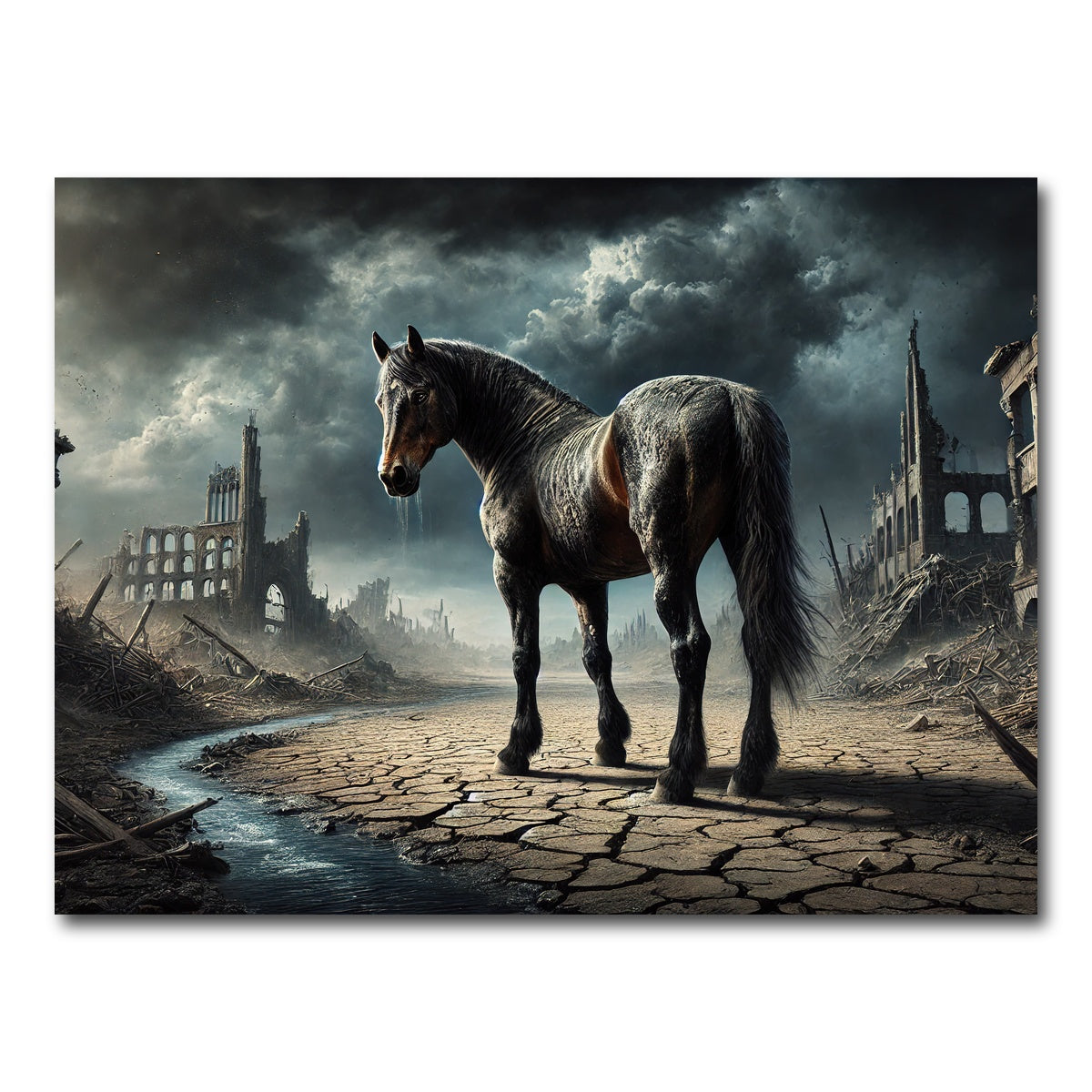 AUTO-MOCKUP WHITE | Dystopian Quarter Horse | 1 Piece | Gallery Wrap Canvas | group=4x3