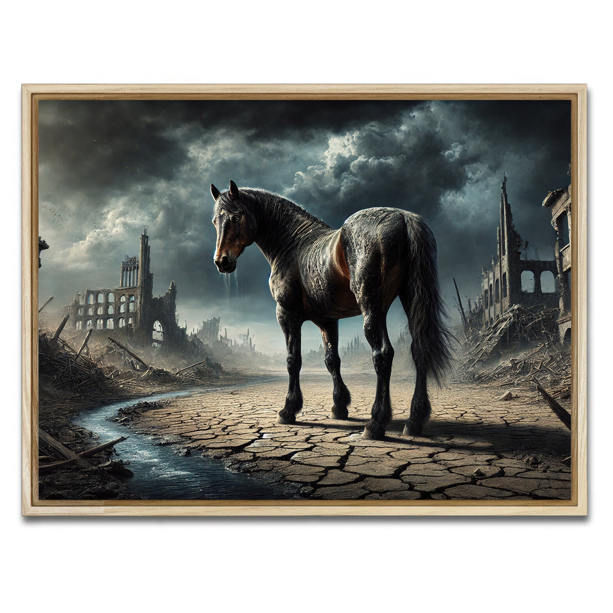 AUTO-MOCKUP WHITE | Dystopian Quarter Horse | 1 Piece | Natural Framed Canvas | group=4x3