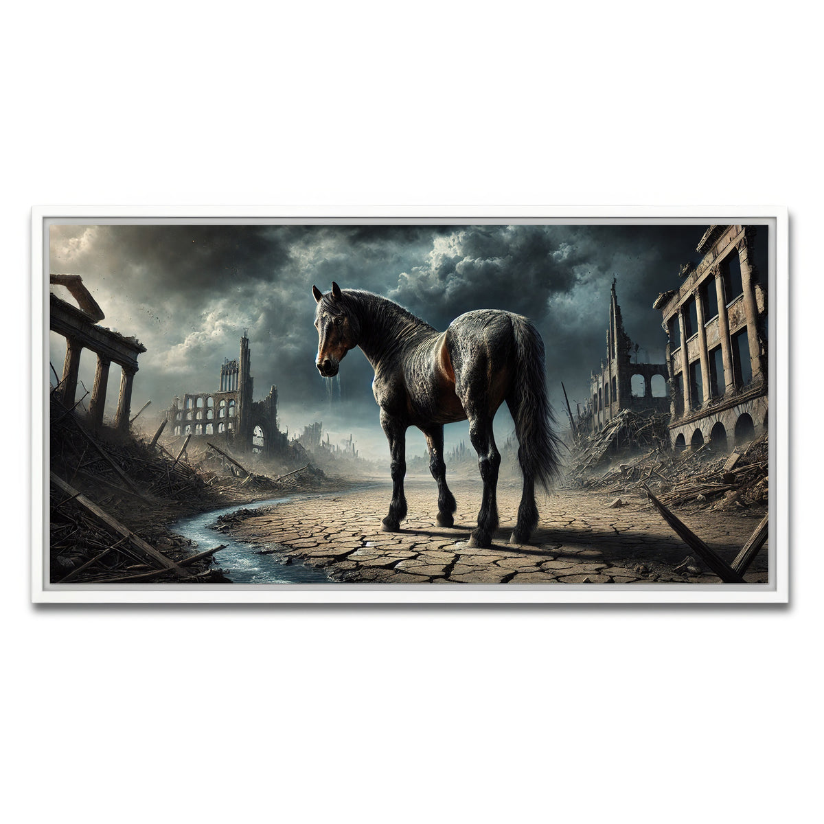 AUTO-MOCKUP WHITE | Dystopian Quarter Horse | 1 Piece | White Framed Canvas | group=2x1