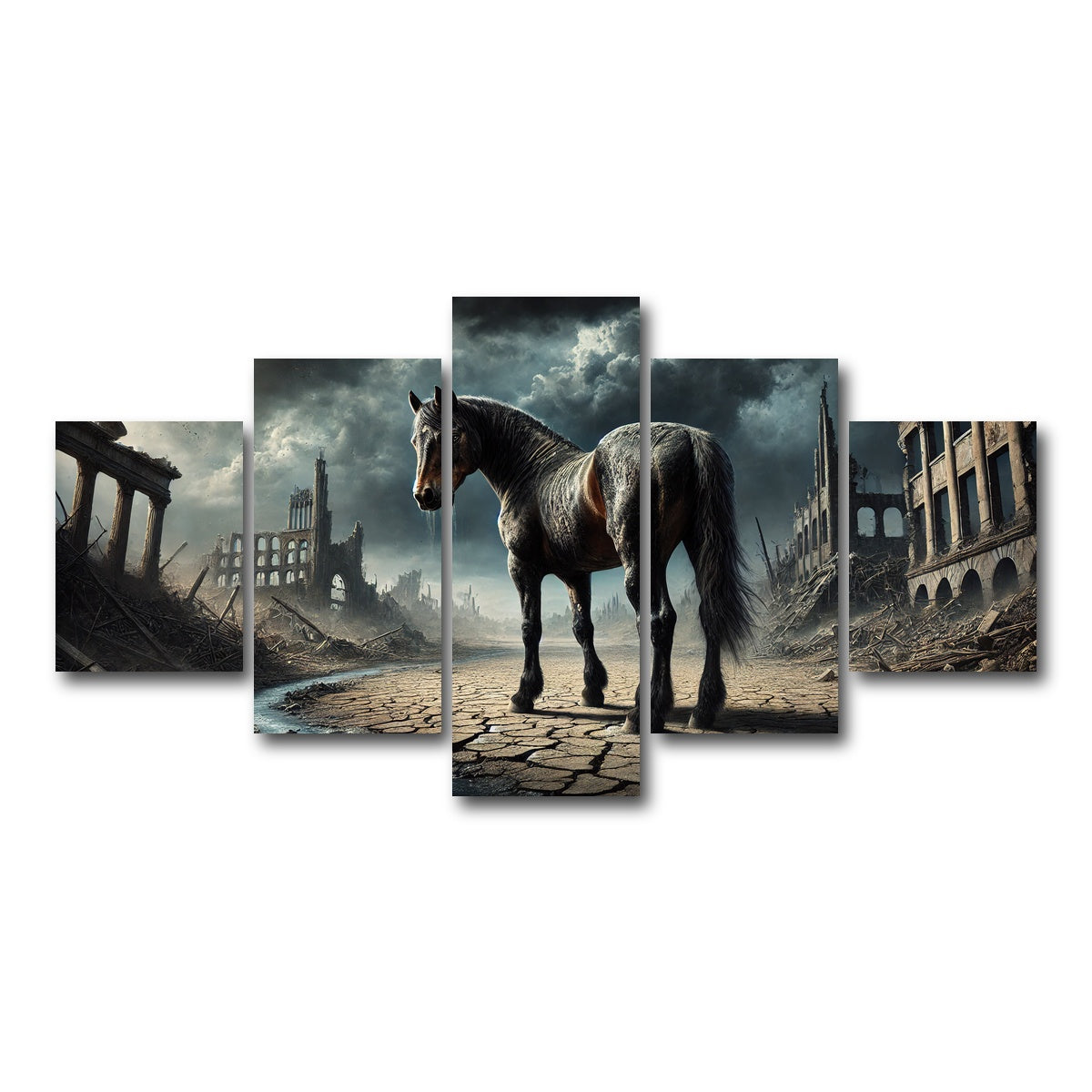 AUTO-MOCKUP WHITE | Dystopian Quarter Horse | 5 Piece | Gallery Wrap Canvas | group=5_short