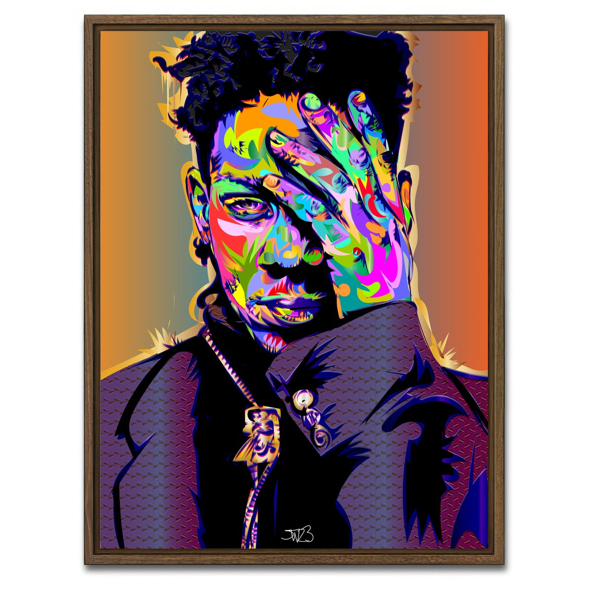 AUTO-MOCKUP WHITE | EVIL BASQUIAT | 1 Piece | Walnut Framed Canvas | group=3x4