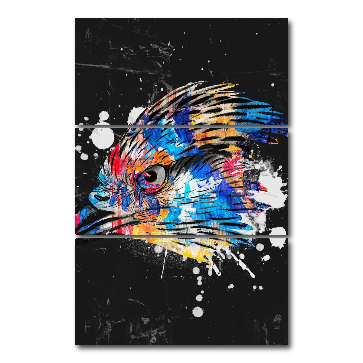 AUTO-MOCKUP WHITE | Eagle | 3 Piece | Gallery Wrap Canvas | group=12x24_stacked