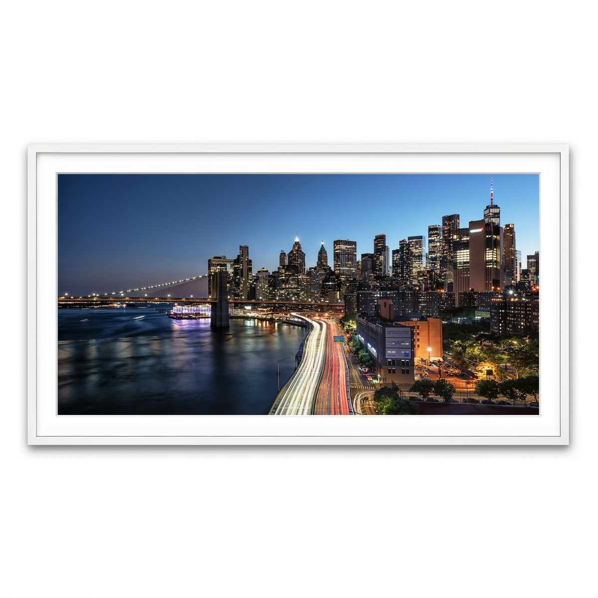 Framed Print 2x1 White