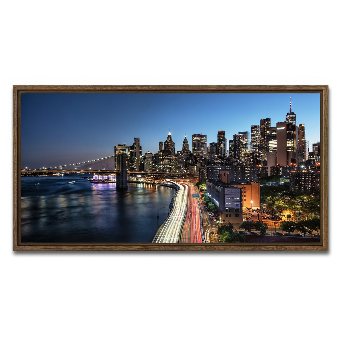 AUTO-MOCKUP WHITE | East Manhattan | 1 Piece | Walnut Framed Canvas | group=2x1