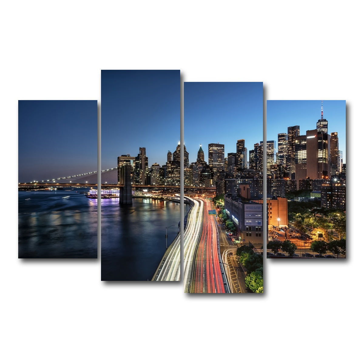 AUTO-MOCKUP WHITE | East Manhattan | 4 Piece | Gallery Wrap Canvas | group=4_short
