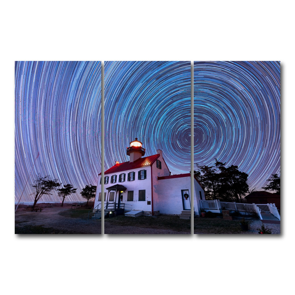AUTO-MOCKUP WHITE | East Point Lighthouse - Winter Spinnies | 3 Piece | Gallery Wrap Canvas | group=12x24